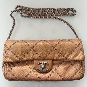Chanel Ultimate Stitch Flap Snakeskin Crossbody Bag